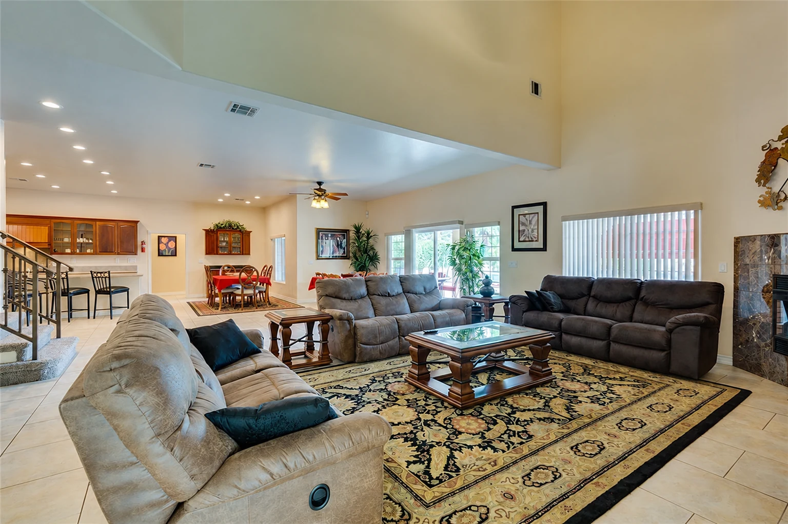 Shared living room at Rise with sofas arranged around a coffee table.